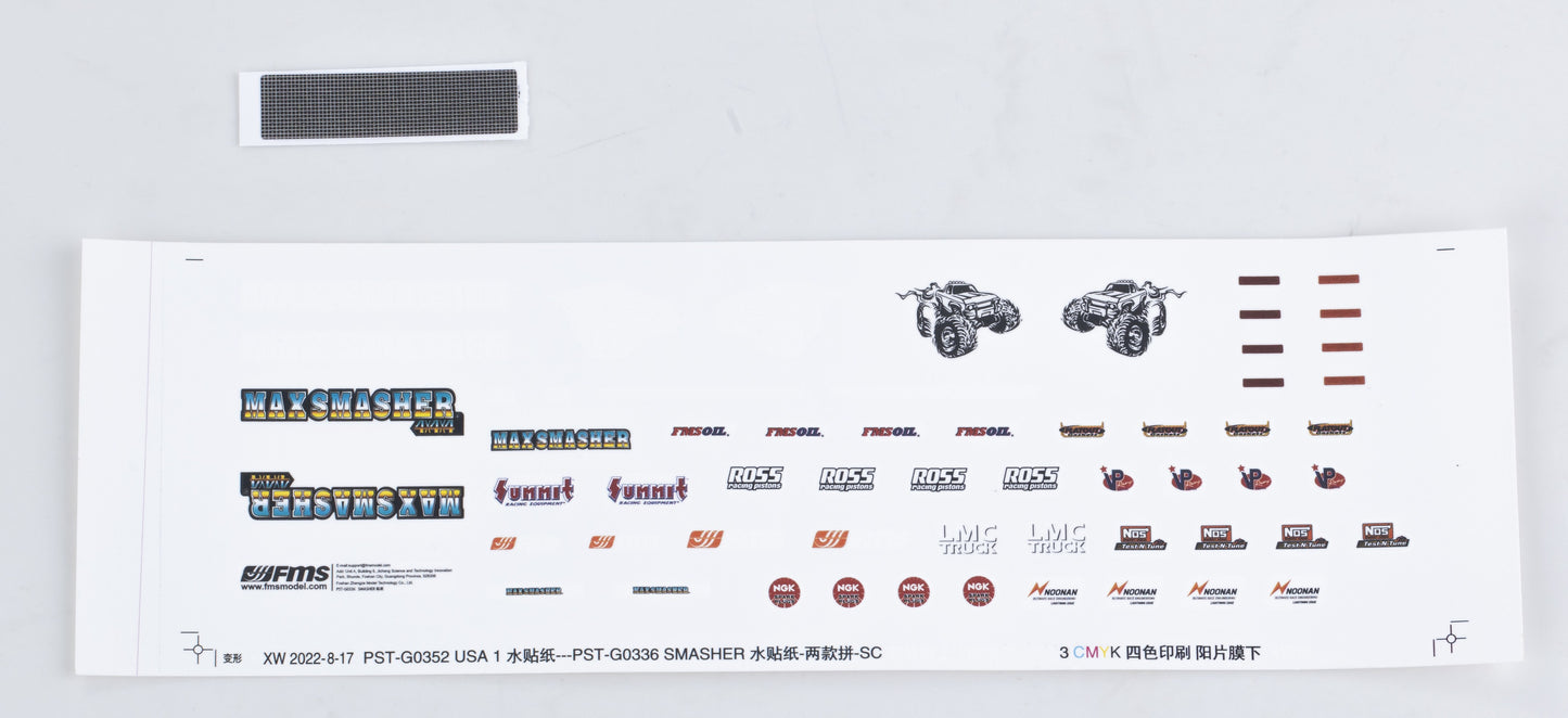 1/24 Smasher - CAR DECAL SHEET (SMASHER)
