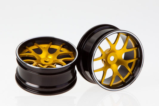 DISC.. Corvette GT2, CNC Alloy Rims (gold / black)