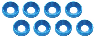 DISC..M3 Flat Head Screw Aluminum Washer Blue (8pcs)