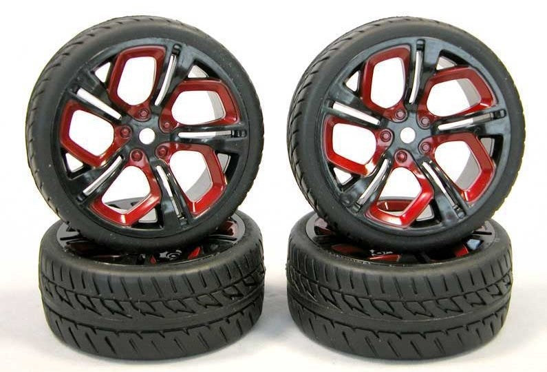 TMR TIRE 1:10 26mm + WHEEL SET (4) - 12MM HEX