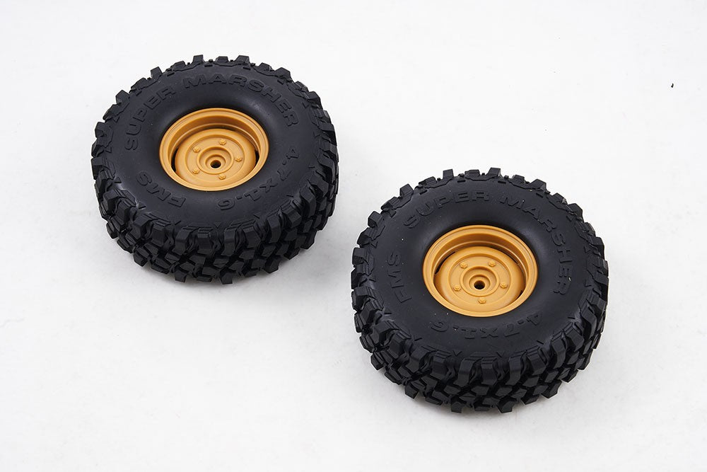 FCX10 Land Rover serie 11043 - WHEEL ASSEMBLY 1PAIR (25 degrees)