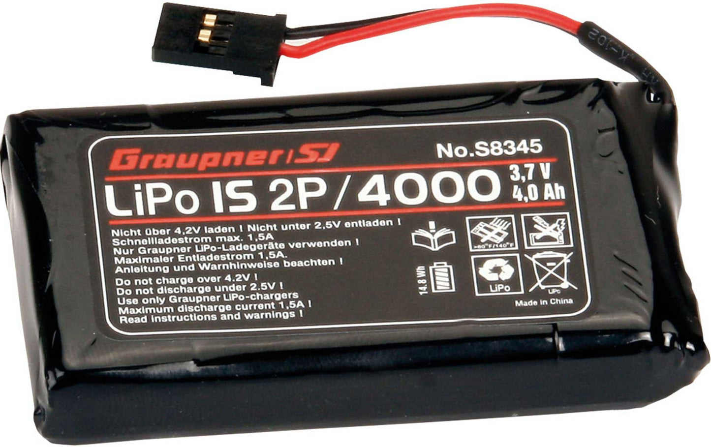 transmitter battery LiPo 1S2P/4000 TX
