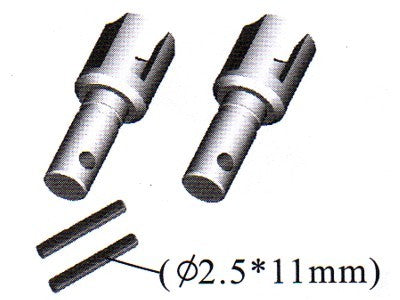 60052 Drive Coupler Middle-Diff. 2 Stück