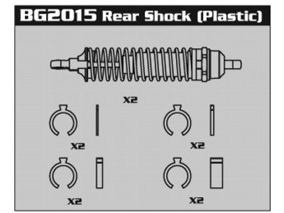 BG2015 14mm Shock Absorbers Rear Shocks (Plastic) rear, 125mm L