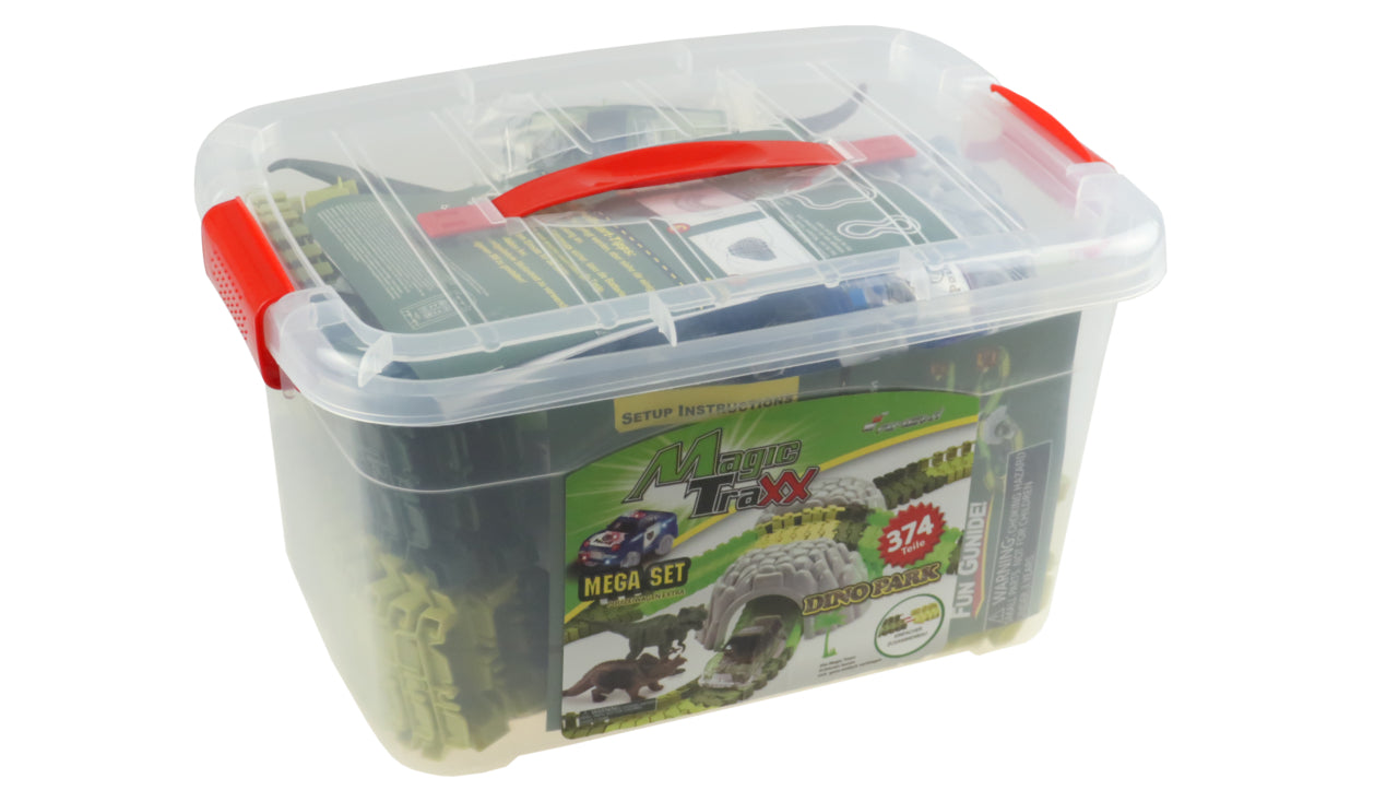 Magic Traxx Dino-Park With Tunnel 374-teilig,Mega Set