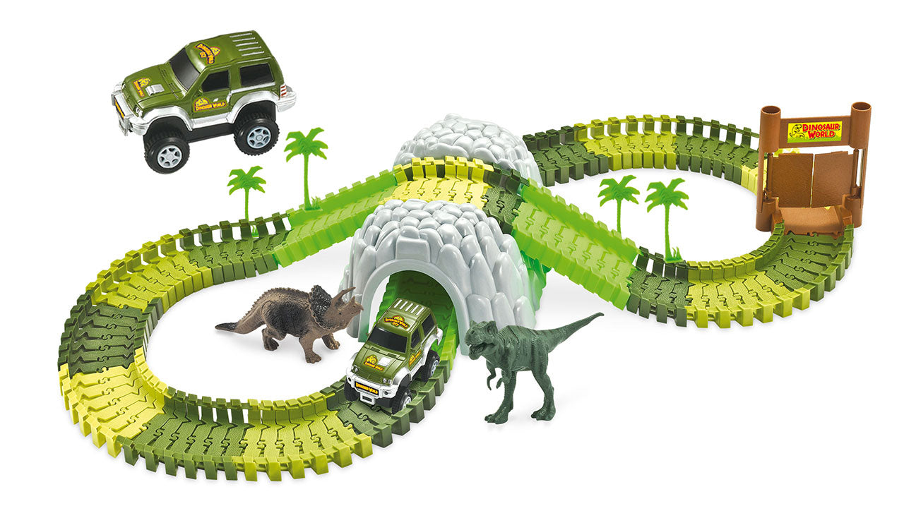 Magic Traxx Dino-Park, Mini Set With Tunnel 109-teilig