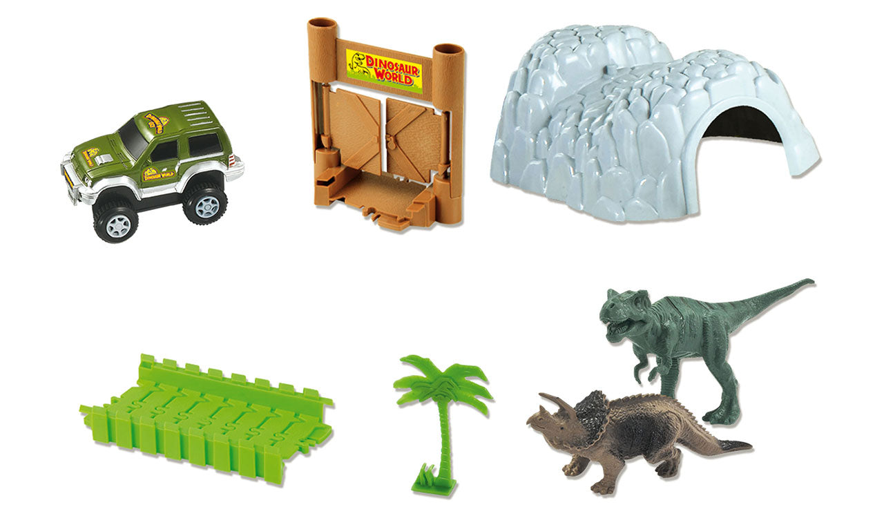 Magic Traxx Dino-Park, Mini Set With Tunnel 109-teilig