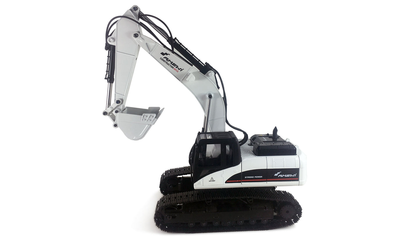 G704E Vollmetall Excavator 1:14 RTR White