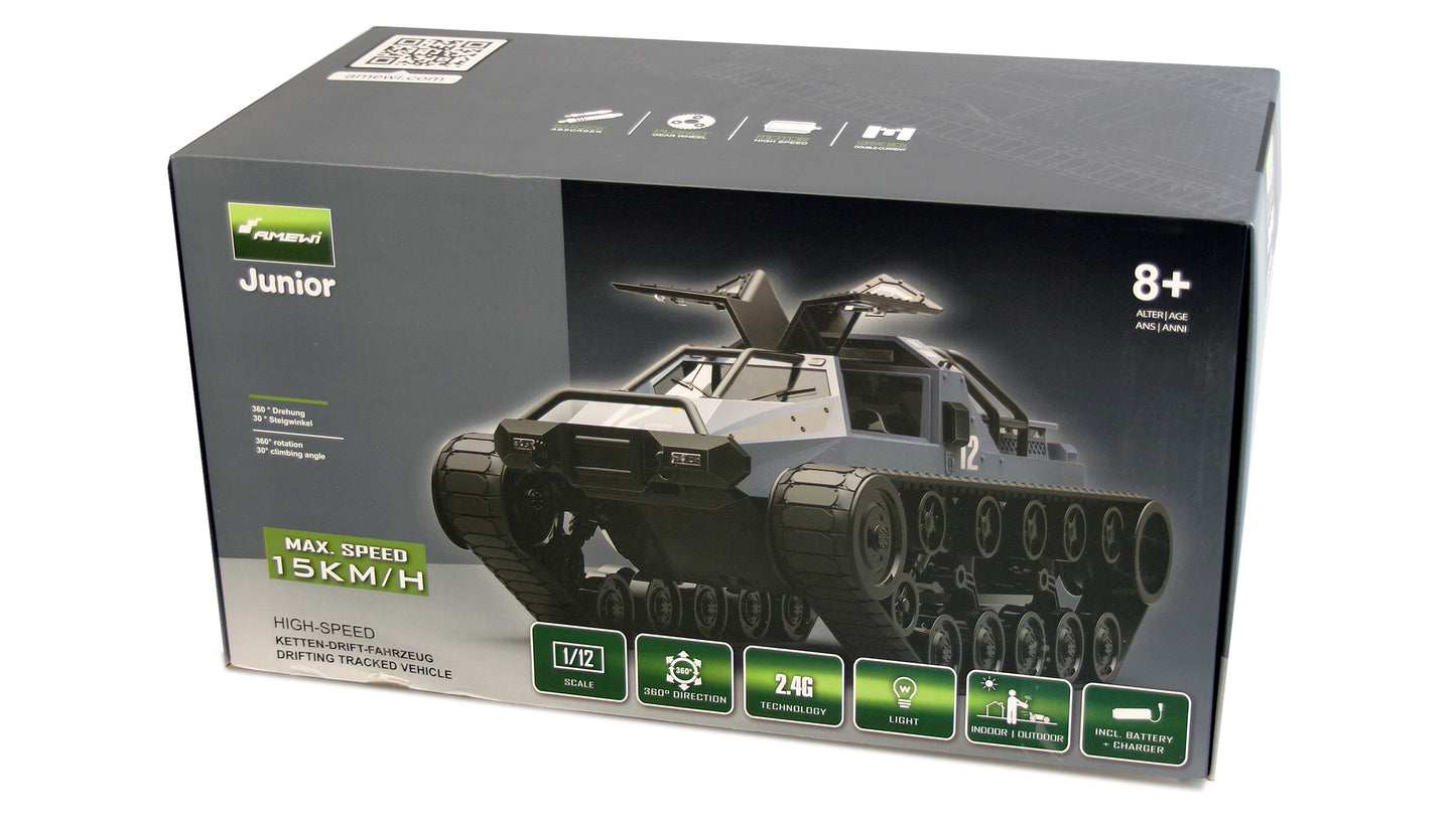 Ketten-Drift-Vehicle 1:12 RTR White