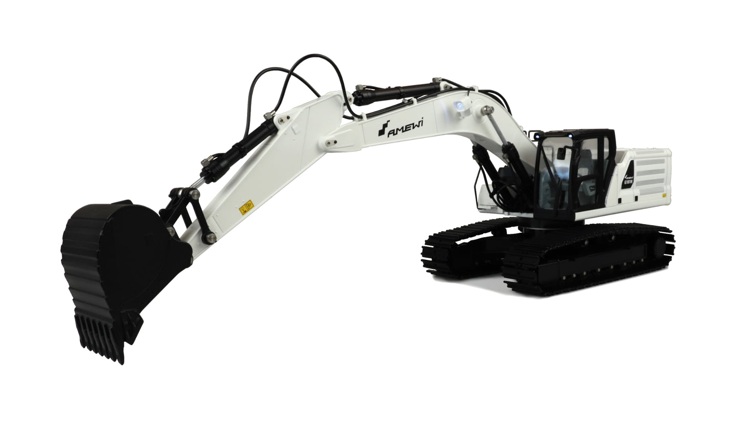 G101H Vollmetall-Hydraulikbagger 1:16 RTR White