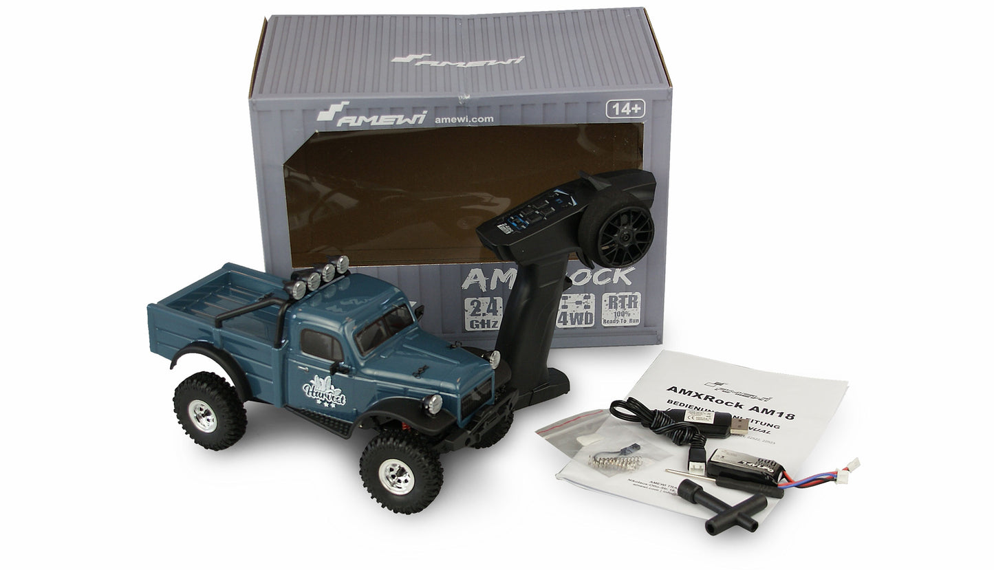 AMXRock AM18 Harvest Scale Crawler 1:18 RTR Blue