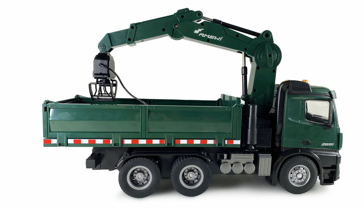Mercedes-Benz Arocs Lizenz Kranwagen With Kipper RTR Green