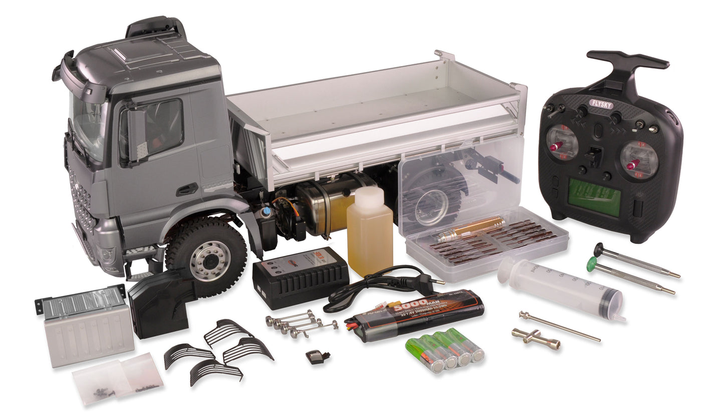 Mercedes-Benz Arocs Hydraulik Muldenkipper Pro 4x4 1:14 RTR Gray