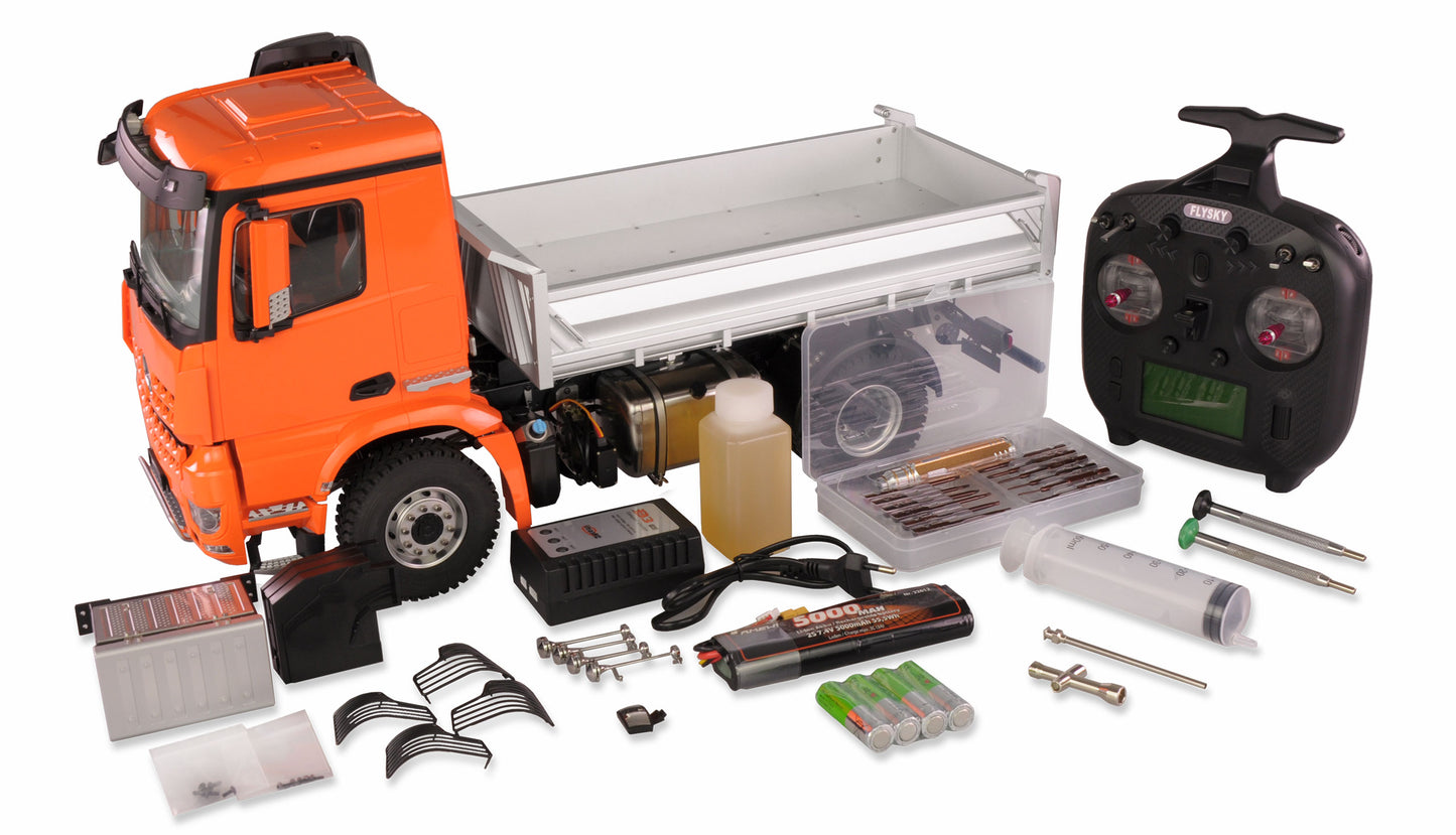 Mercedes-Benz Arocs Hydraulik Muldenkipper Pro 4x4 1:14 RTR Orange