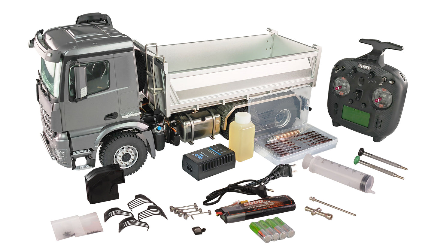 Mercedes-Benz Arocs Hydraulik Muldenkipper Pro 6x6 1:14 RTR Gray