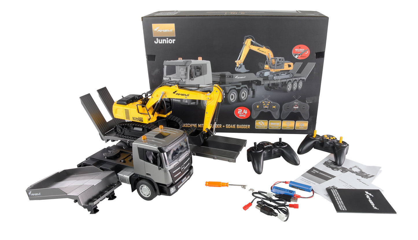 2-In-1 Tieflader/Excavator-Set G836E/G041E 1:24 RTR