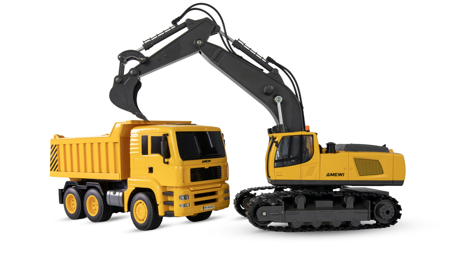 2-In-1 Set Kettenbagger & Muldenkipper 1:18 RTR