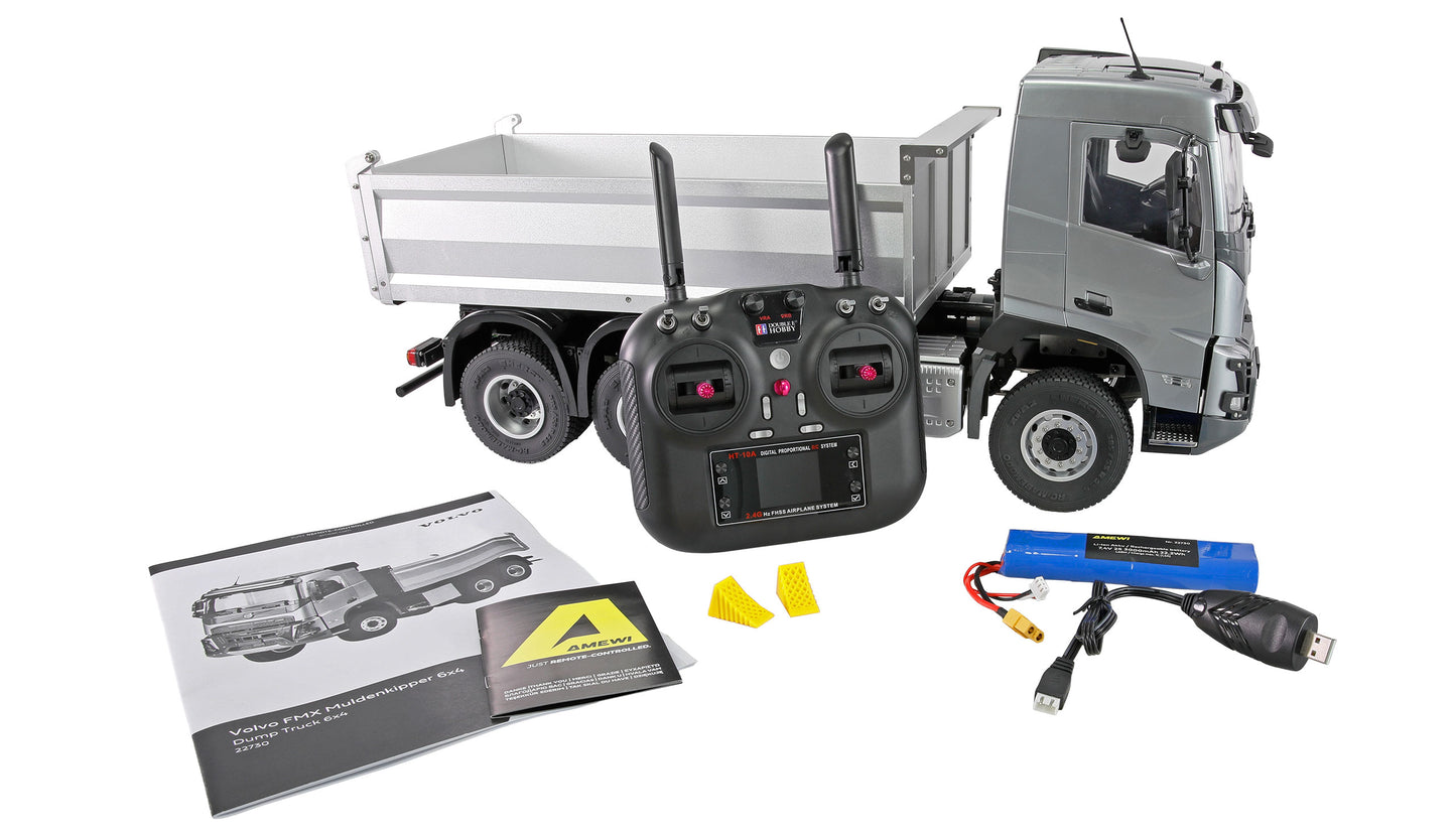 Volvo FMX E015 Muldenkipper 6x4 1:14 RTR Silver