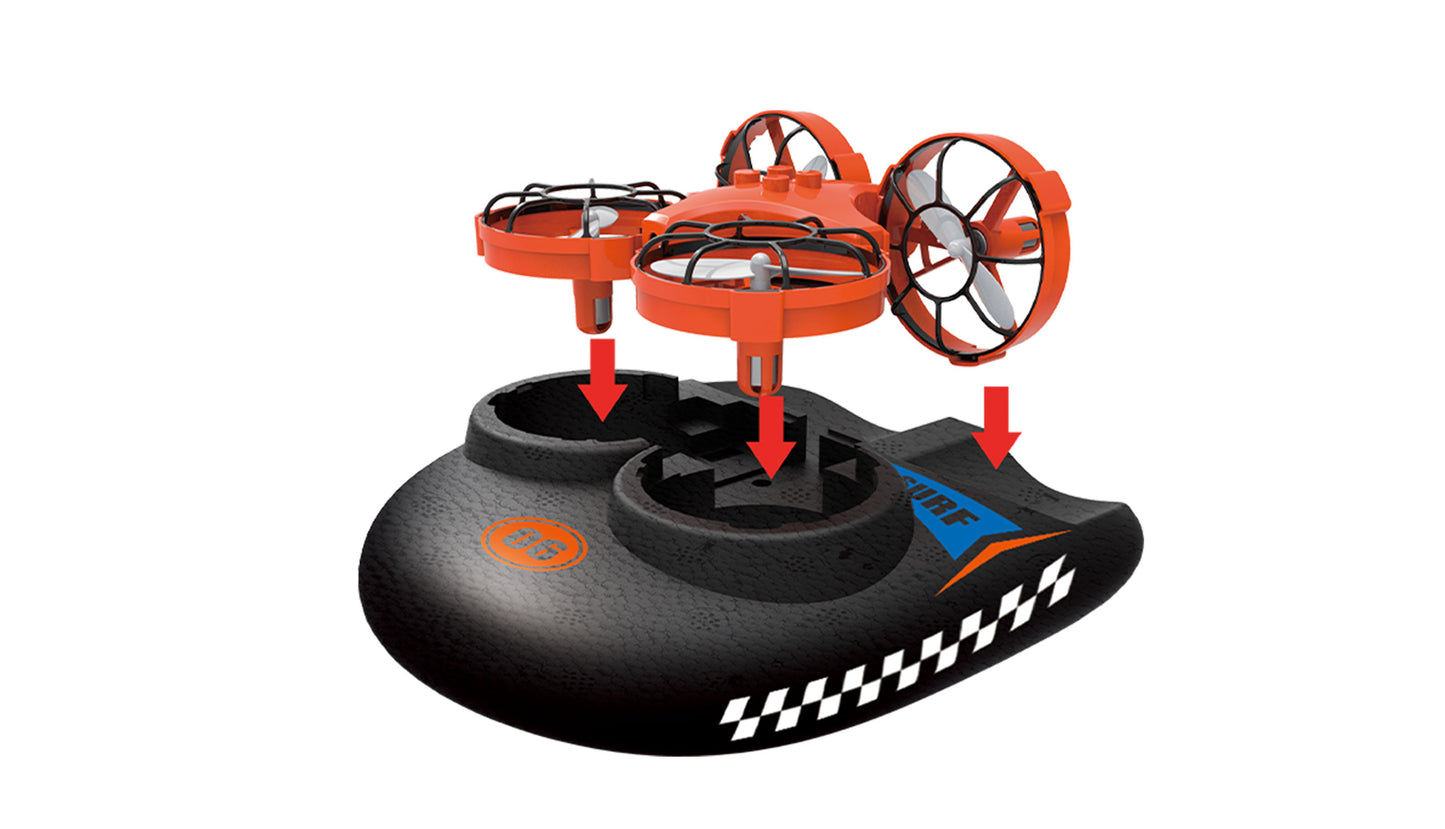 Trix 3-In-1 Drohne Luftkissenfahrzeug Orange