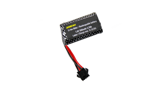 LiIon Battery 2S 7,4V 500mAh 15C Rundzellen HBX 4-polig
