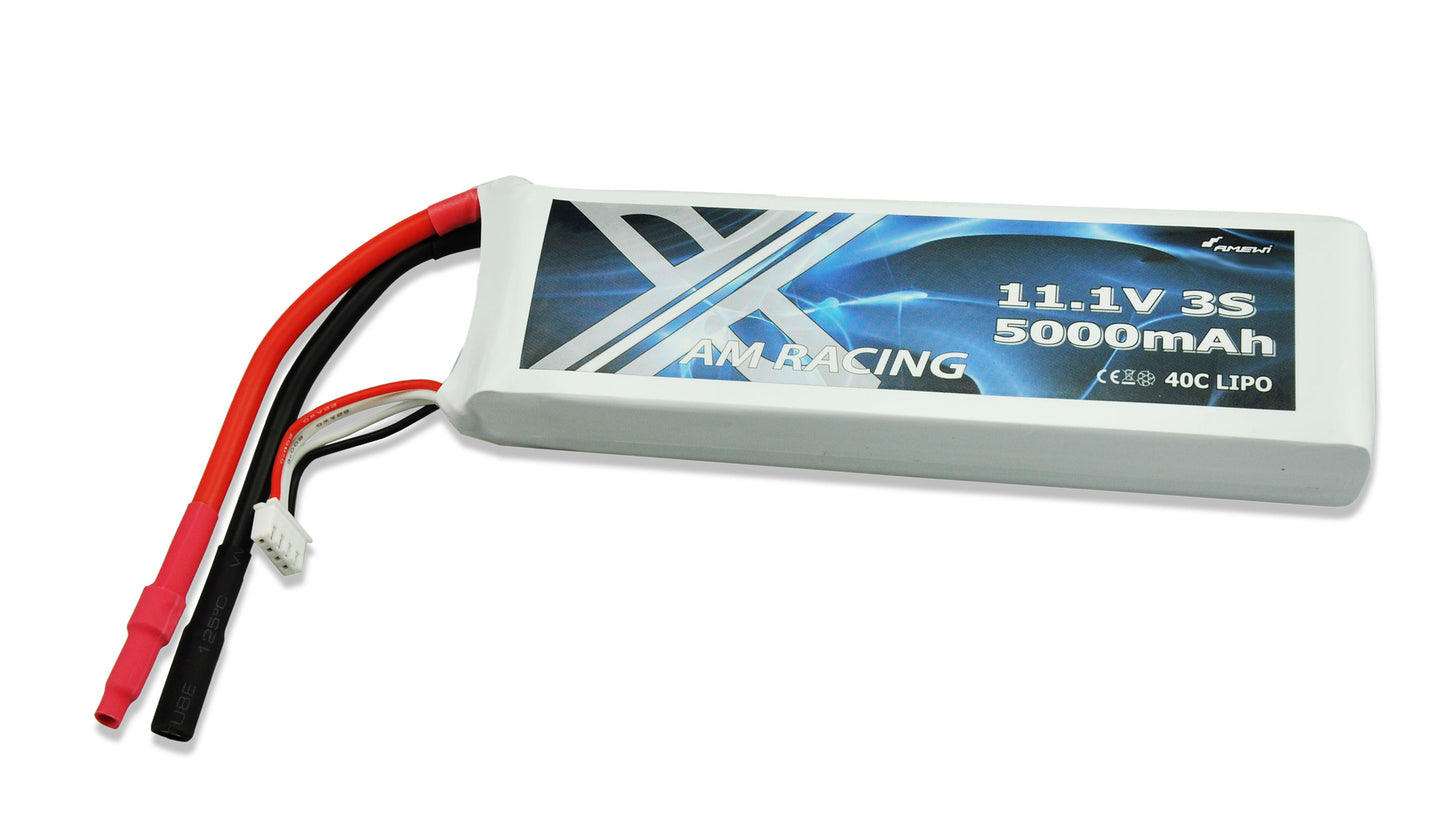 AMXRacing LiPo Battery 3S 11,1V 5000mAh 40C Softcase, 6mm