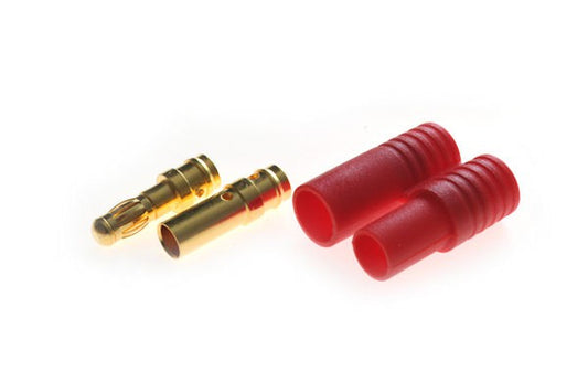 Connector : 3,5mm gold plated plug with red housing (10pcs)