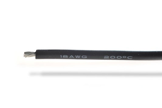 18AWG (0,81mm²) silicone wire, black - 1m