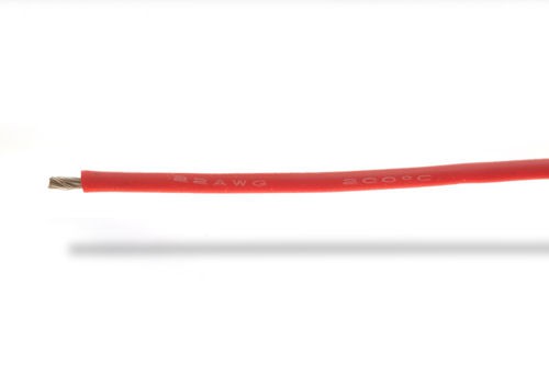 22AWG (0,32mm²) silicone wire, red - 1m