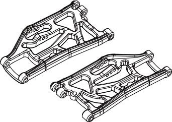 DISC.. Fr. Lower Susp. Arm (2pcs) for Mad Monster 1/6