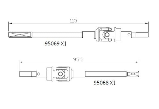 EMO straight axle CVD shaft