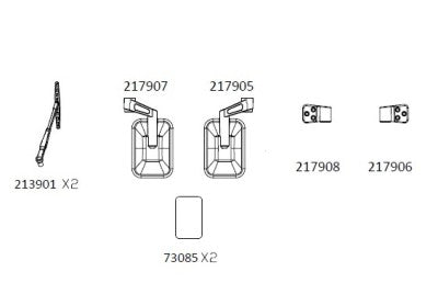 JT4 Rearview Mirror + Wiper Kit