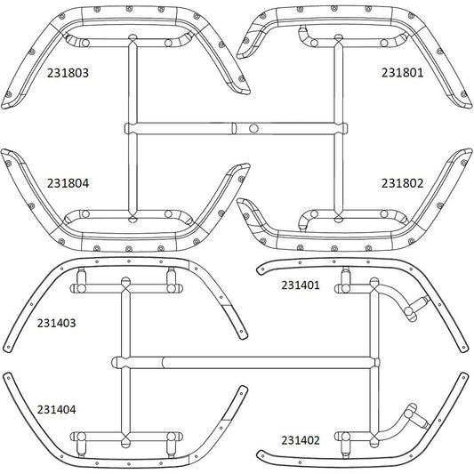 EMOX2 :  wheel arch and fixing block