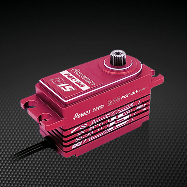 Power D15 Low Profile DRIFT Programmable (0.085s/18.0kg/8.4V) Coreless Servo (Red)