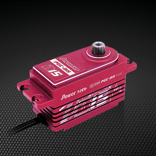 Power D15 Low Profile DRIFT Programmable (0.085s/18.0kg/8.4V) Coreless Servo (Red)