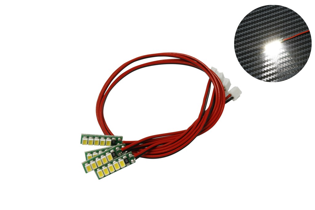 DISC.. White LED (JR 2-Pin flat connector) x4