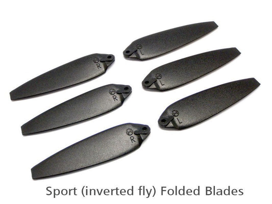 200QX Sport Folded Blade - Black(6 pcs, 3R+3L)