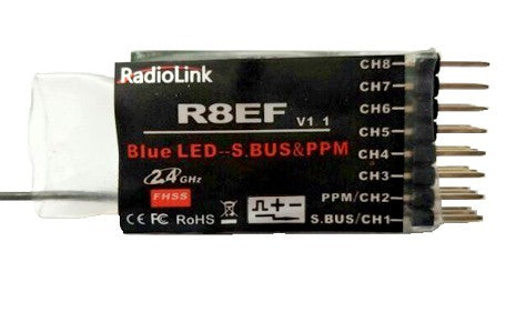 R8EF 2.4Ghz 8Ch Receiver for T8FB