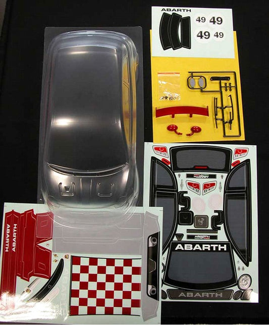 ABARTH 500 ASSETTO CORSE clear body 1/10 (190mm) + accessories