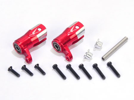 DISC.. Alu. Main Blade Grip w/ Thrust Bearing (Red) - Trex 150