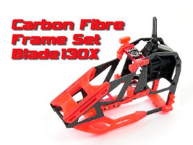 Carbon Fibre Frame Set - Blade 130X ( Red )