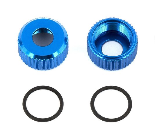 Associated RC8B3 Shock Body Seal Retainers (Blue, 2pcs)