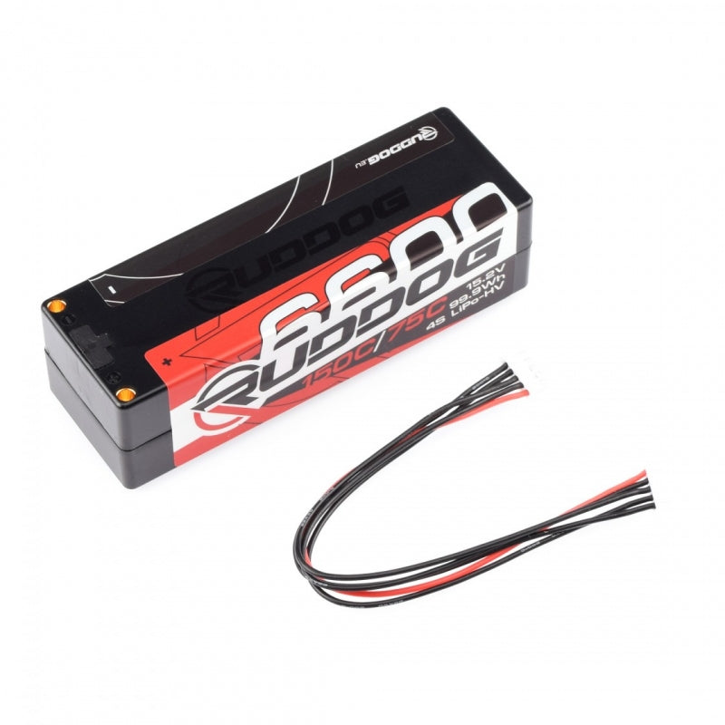 Ruddog Racing 1/8 LCG 6600mAh 15.2V 4S 150C/75C HV LiPo (5mm, 475g)